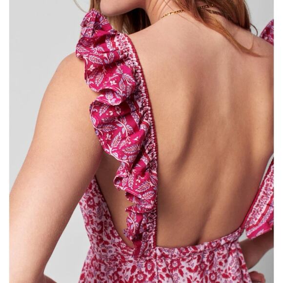 Faherty Hyland Maxi Dress in Snu-Sun Up Block Floral Print Women’s Size Medium - Picture 14 of 14